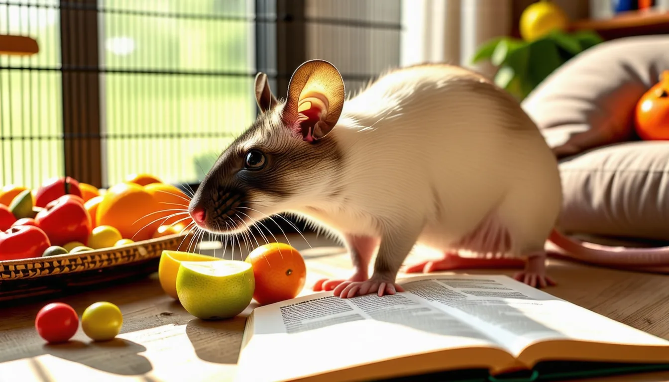 Un rat siamois dumbo aux oreilles arrondies posé sur une main ouverte.