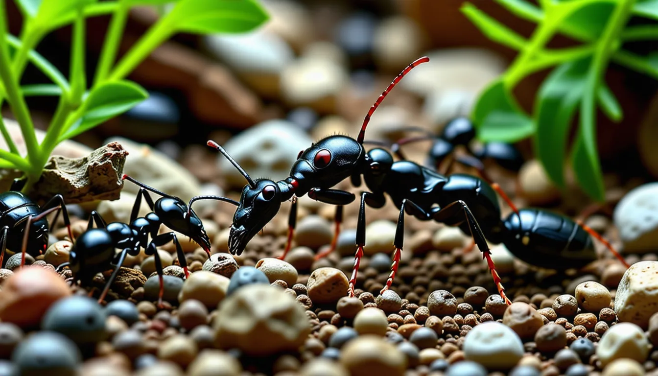 Ouvrières de Messor barbarus transportant des graines dans leur nid