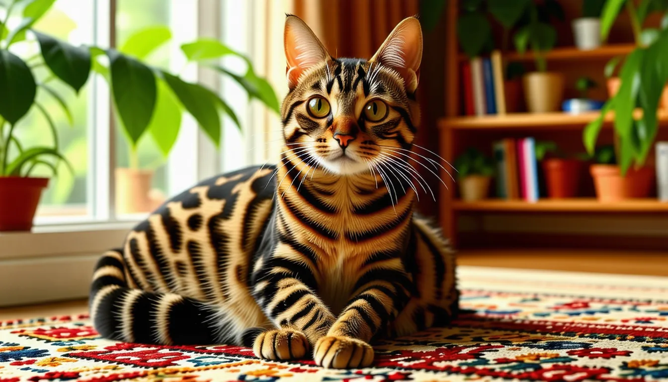 chaton Bengal au pelage tacheté assis sur un plan de travail, regardant l'objectif