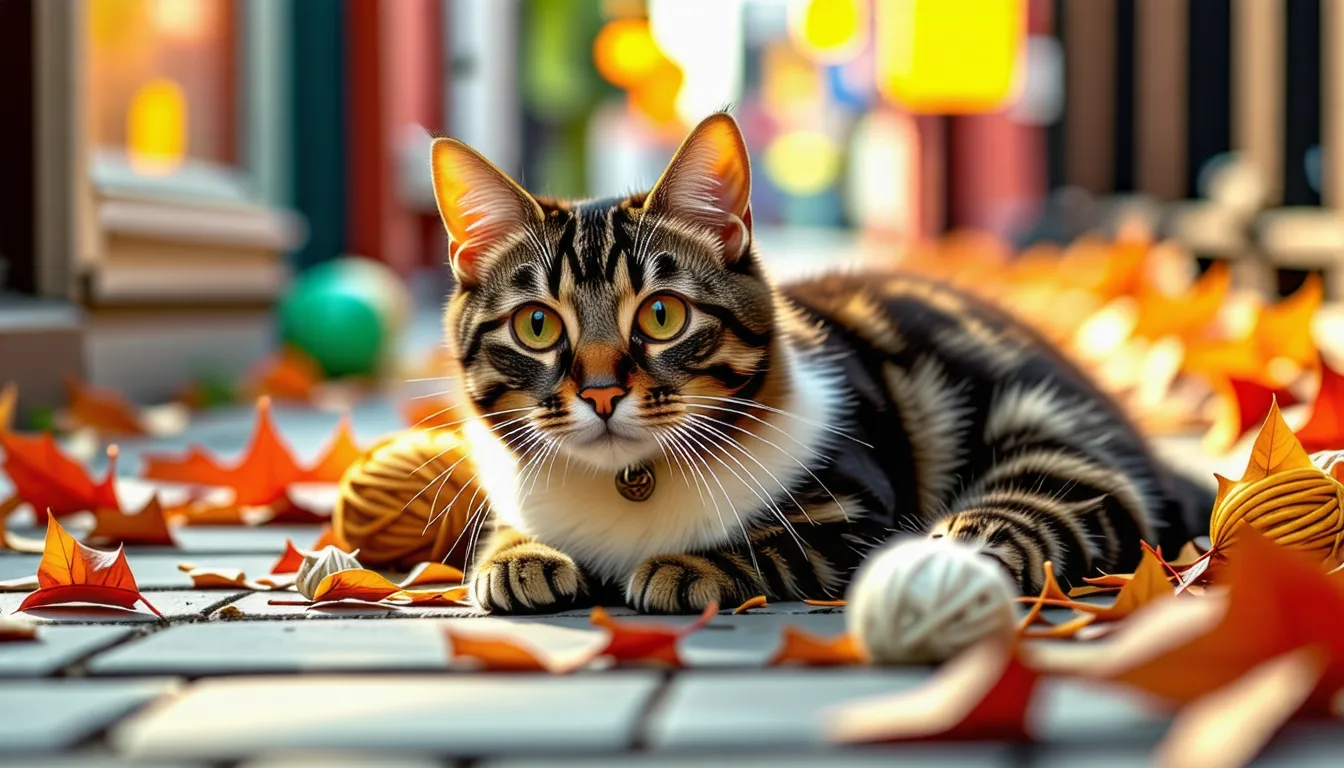 chat de gouttière au pelage tigré assis et observant son environnement