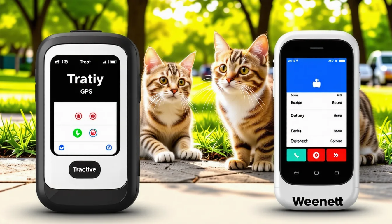 collier GPS de suivi fixé au cou d'un chien, boîtier compact avec voyant lumineux