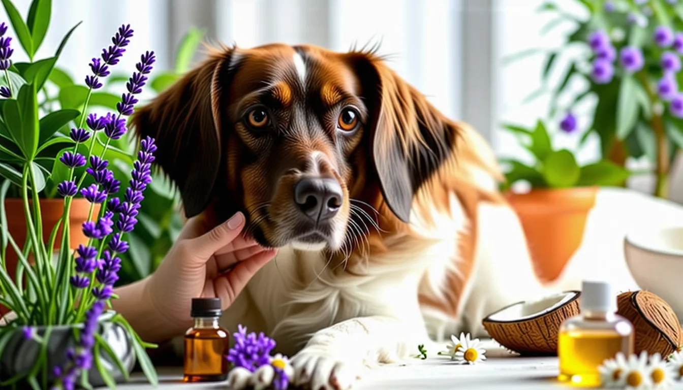 Chien secouant la tête, oreille tombante levée, en extérieur