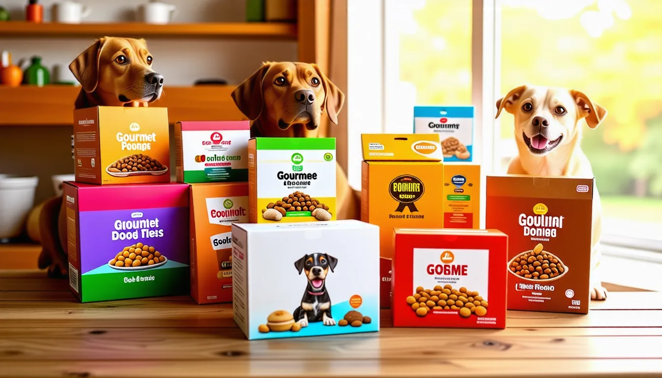 sacs de croquettes pour chien empilés, prêts à être livrés dans le cadre d'un abonnement