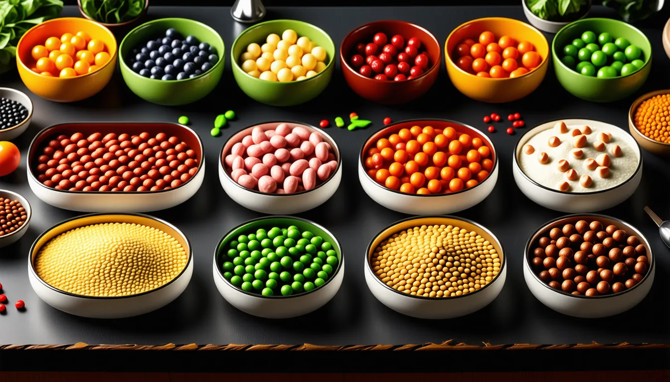 sachets de repas faits maison pour chien et chat, rangés côte à côte avec des légumes frais autour