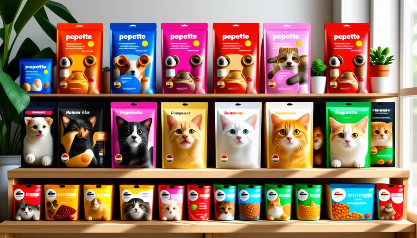 gamelles de nourriture fraîche pour chien et chat avec légumes et viande, posées sur un plan de travail